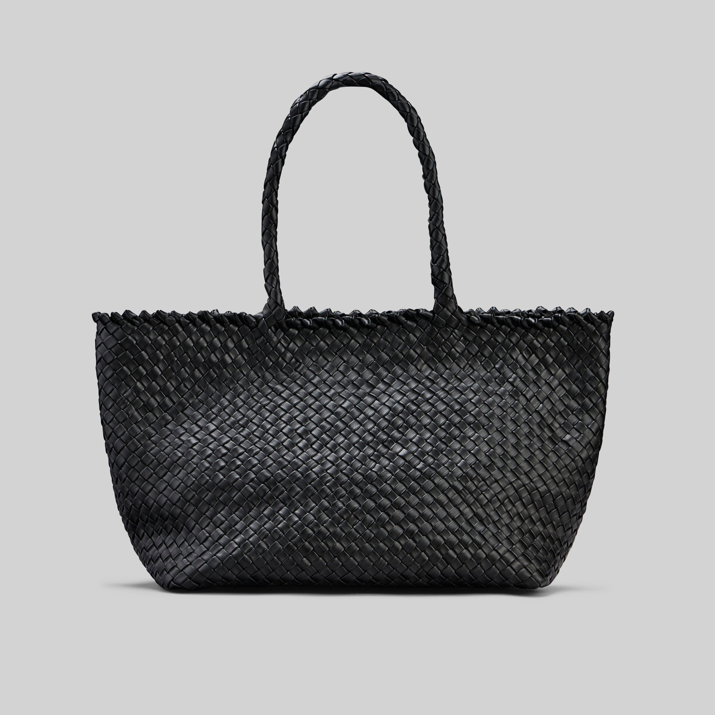 Ribichini Woodstock Classic skinnveske i flettet sort et nytt tilskudd til kolleksjonen. 